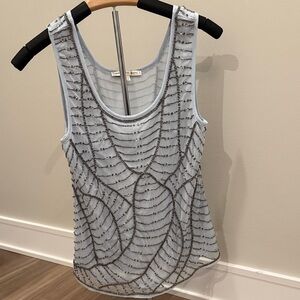 Search for Sanity Beaded Gray Tank Top